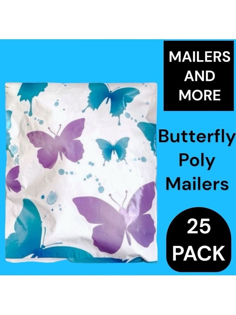25 10X13 Poly Mailers Butterfly Flat Shipping Envelopes PRICE FIRM - Picture 5 of 10